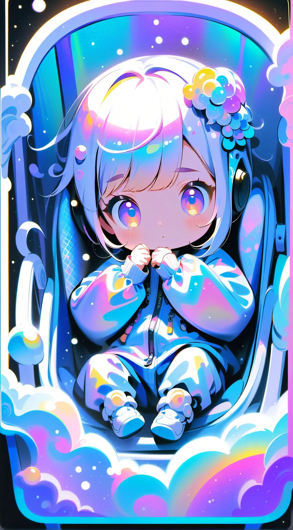 ai character: sleepy babie  background