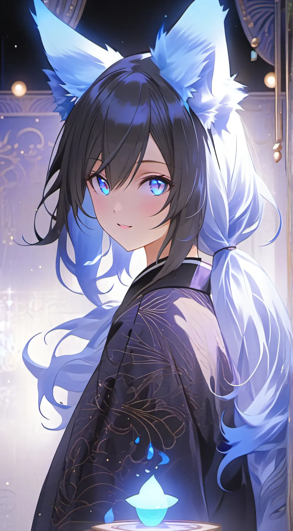 ai character: Blue Phoenix Spirit background