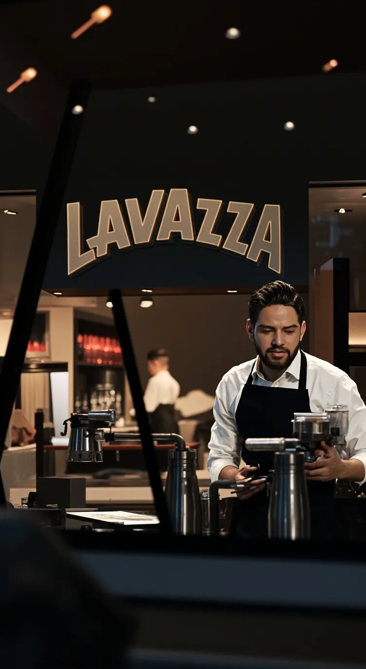 ai character: Lavazza background