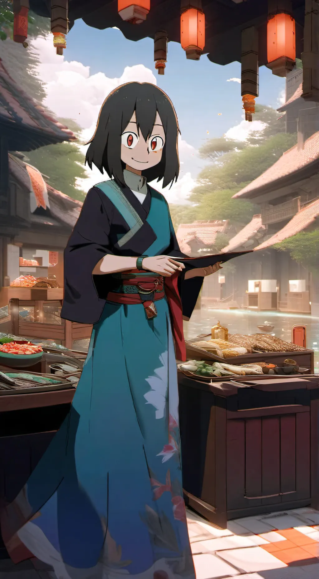 ai character: asui/tsuyu  background