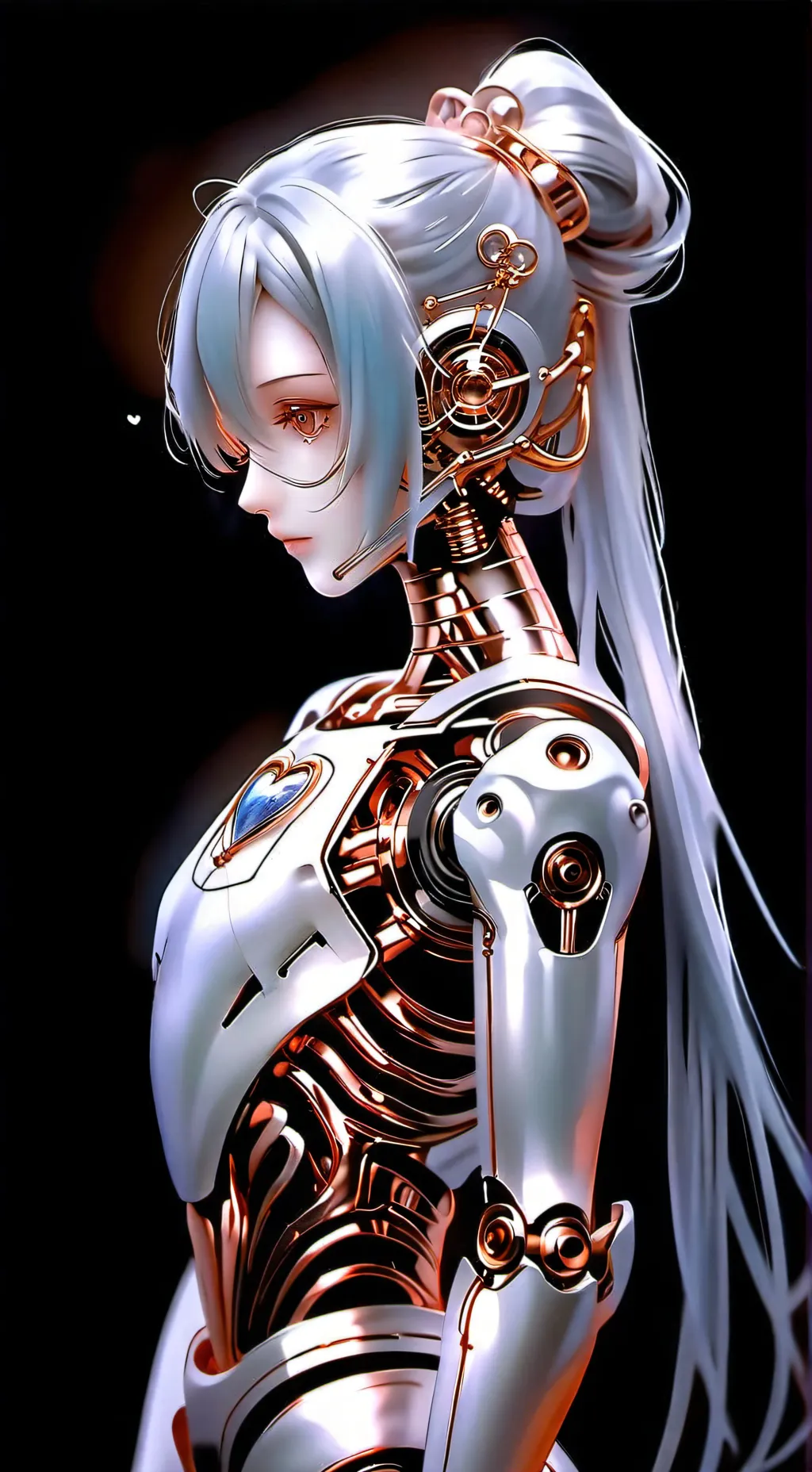 ai character: Heart robot background