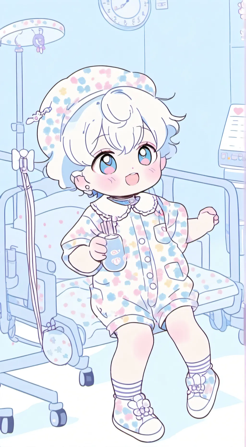 ai character: hospital baby background