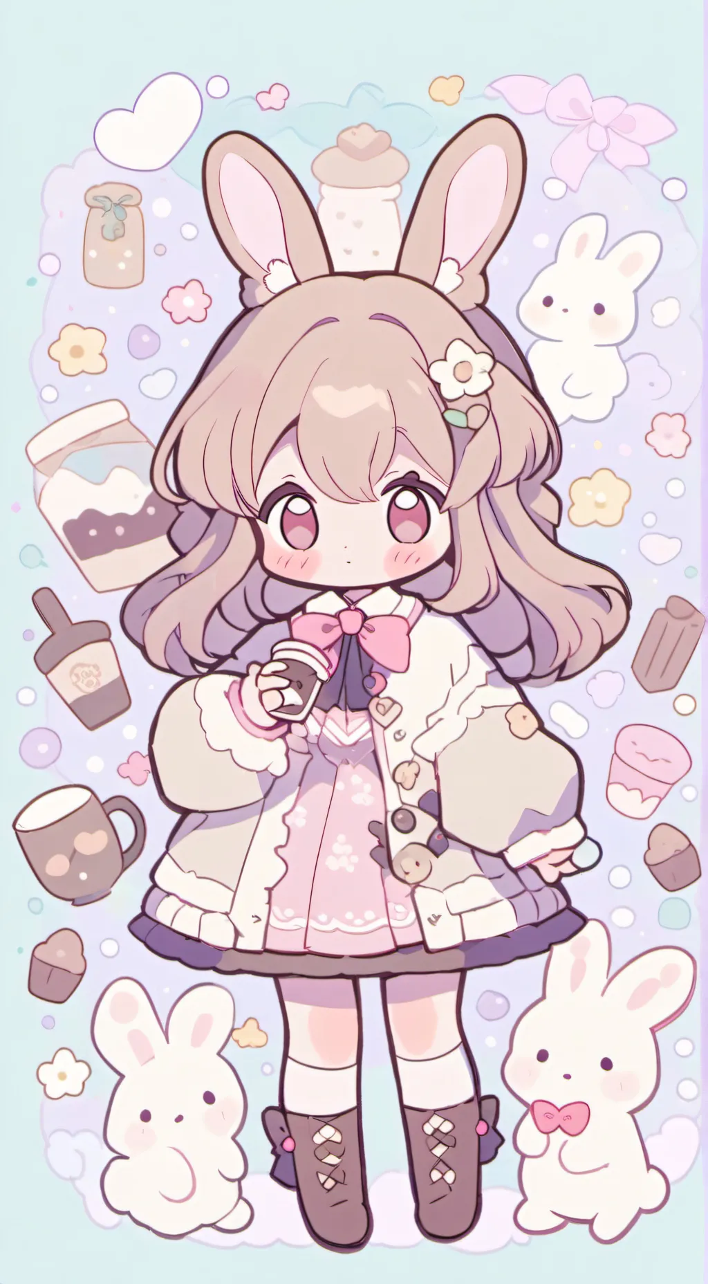 ai character: Cocoa Dw Easter background