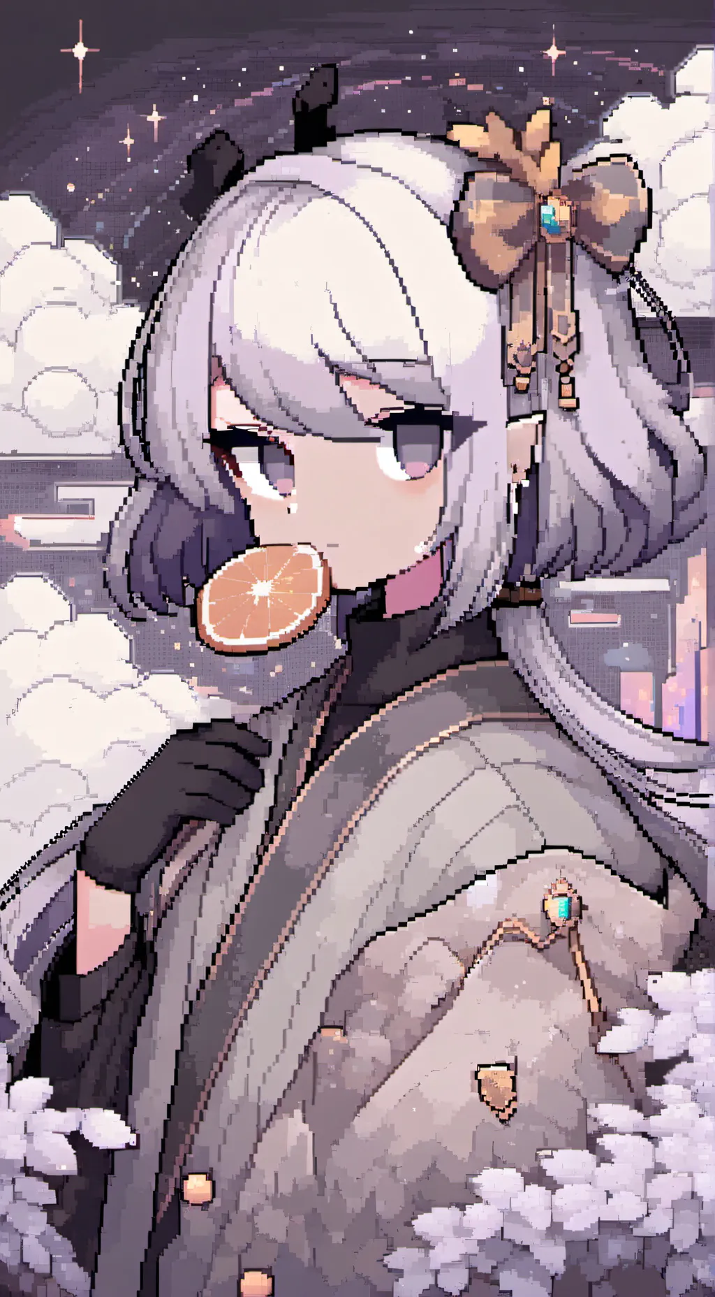 ai character: Jax in a maiddress background