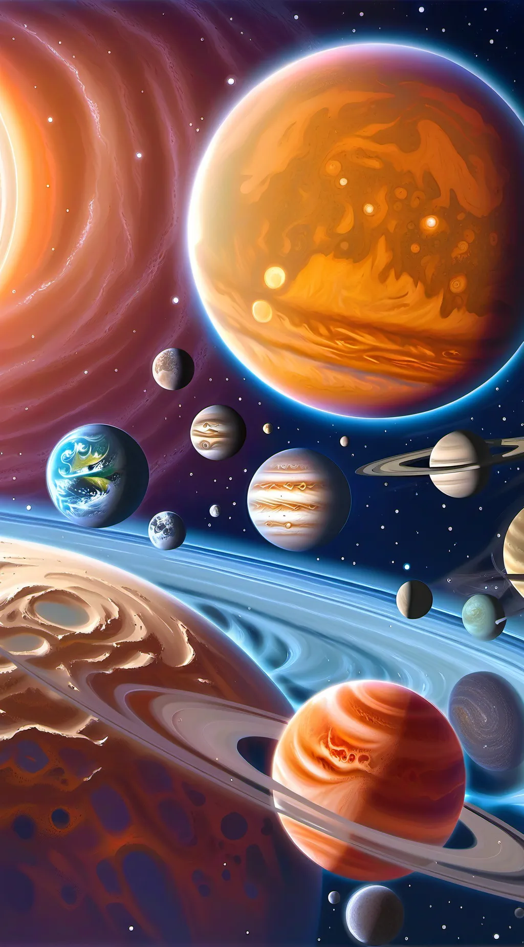 ai character: Solar system  background
