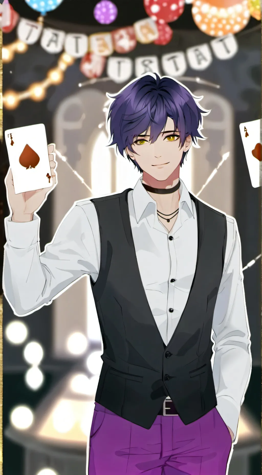 ai character: Magictrick × Vee background