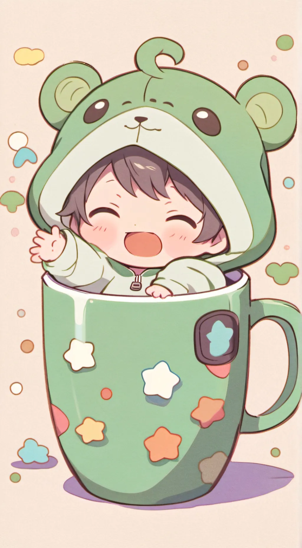 ai character: cup babies background