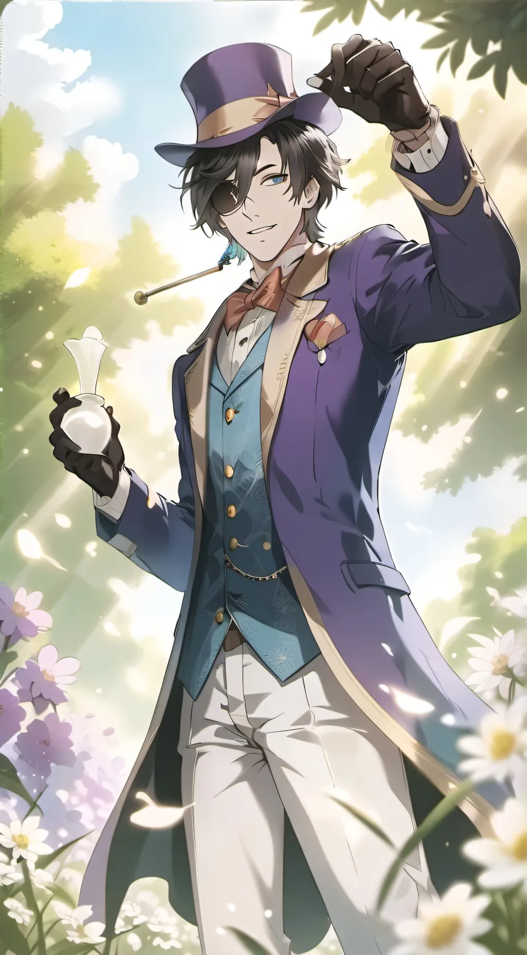 ai character: Willy Wonka (new 1 background