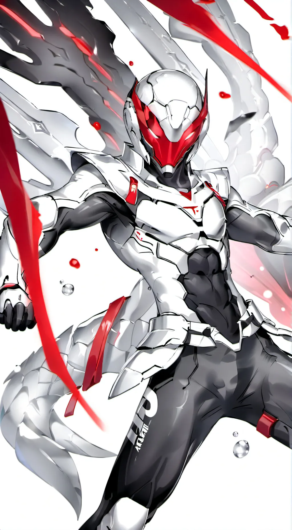 ai character: red blue silver sb background