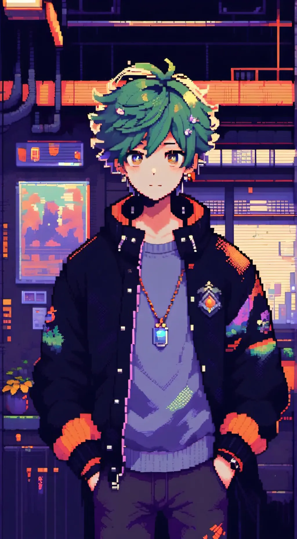 ai character: Deku comfort. background