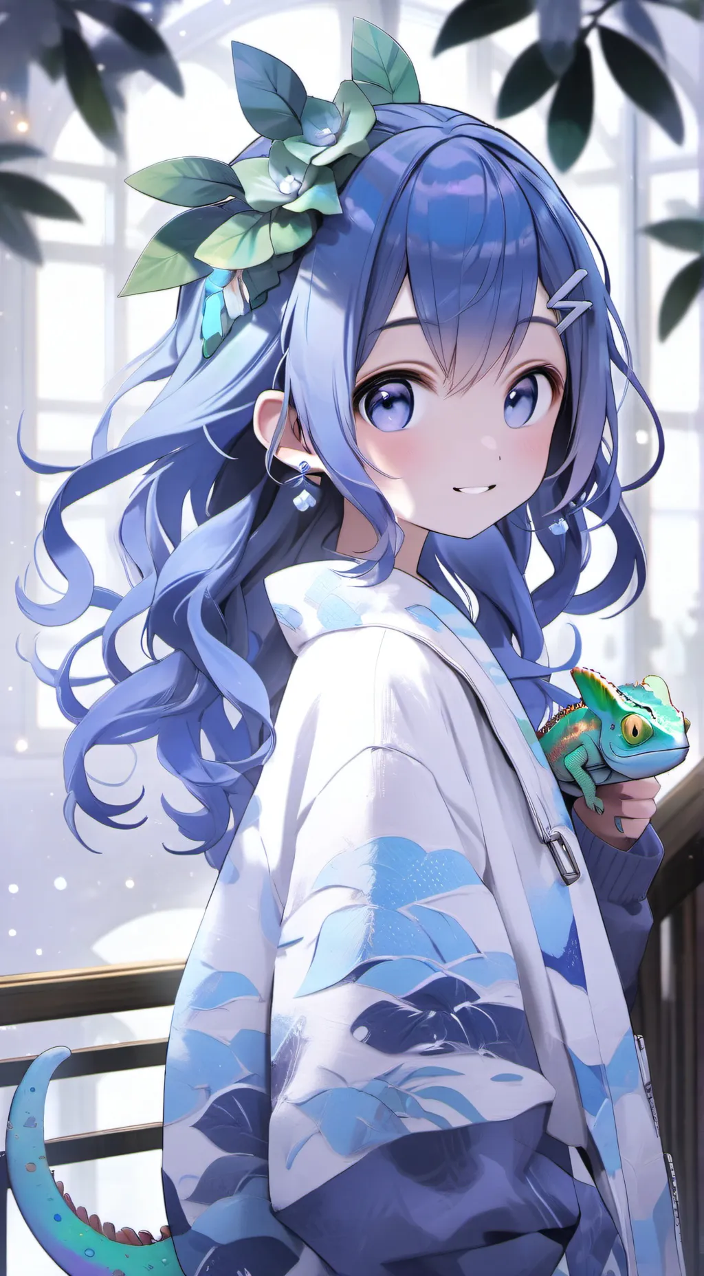 ai character: Chameleon Furry background