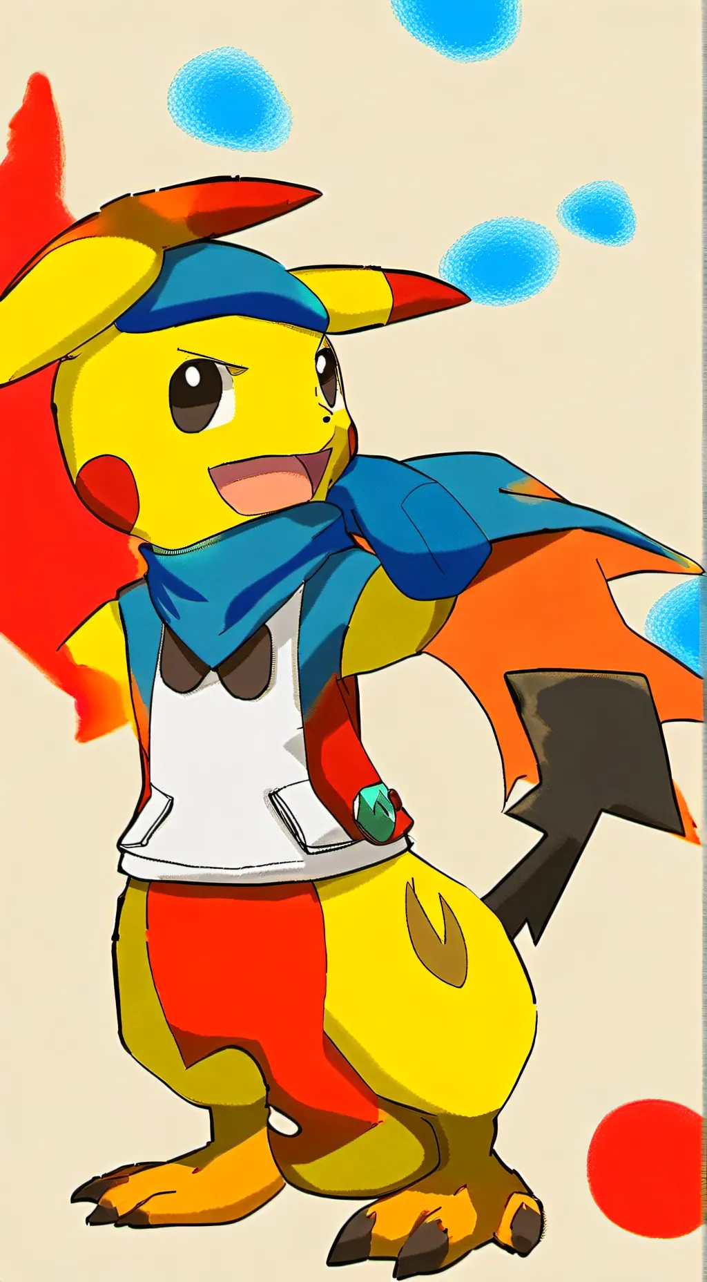 ai character: PIKACHU  background