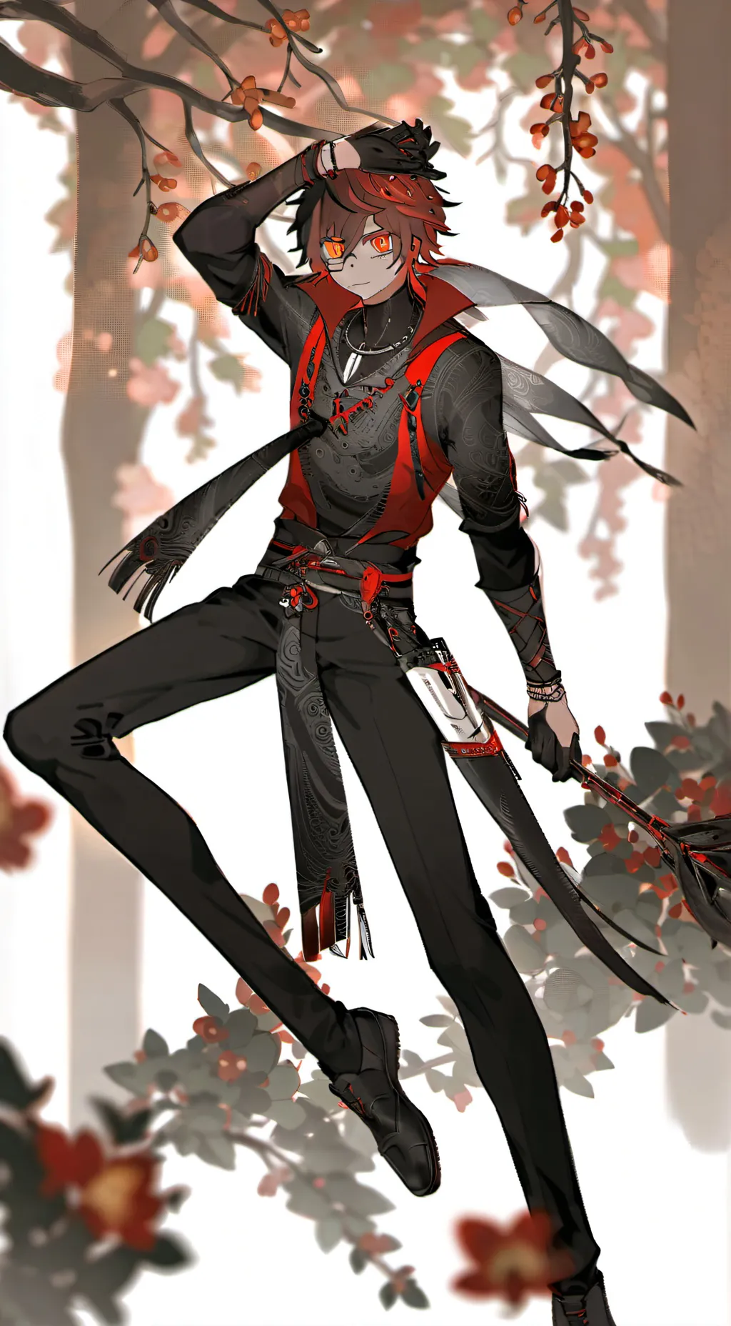 ai character: Fire background