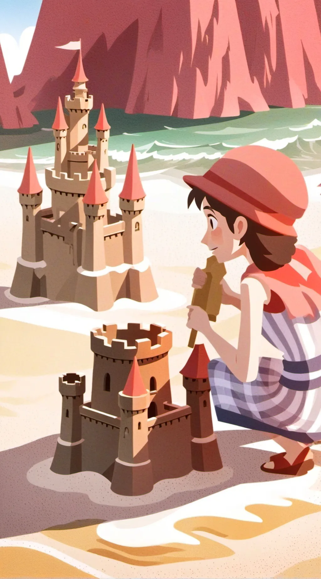 ai character: MHA Beach House background