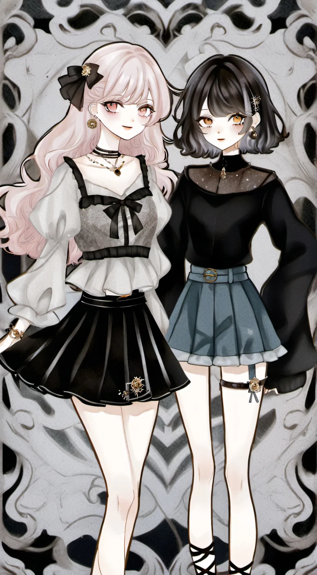 ai character: June & Nyx  background