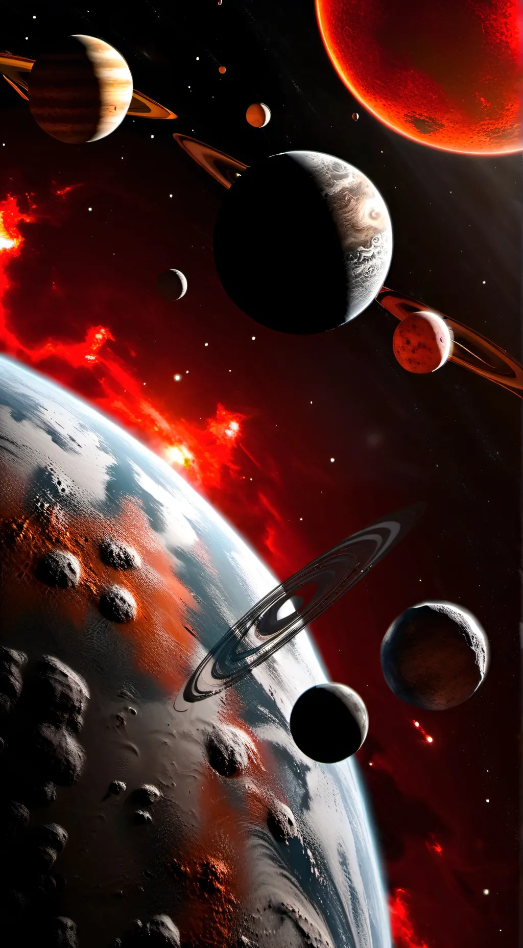 ai character: Planet X & Sedna background