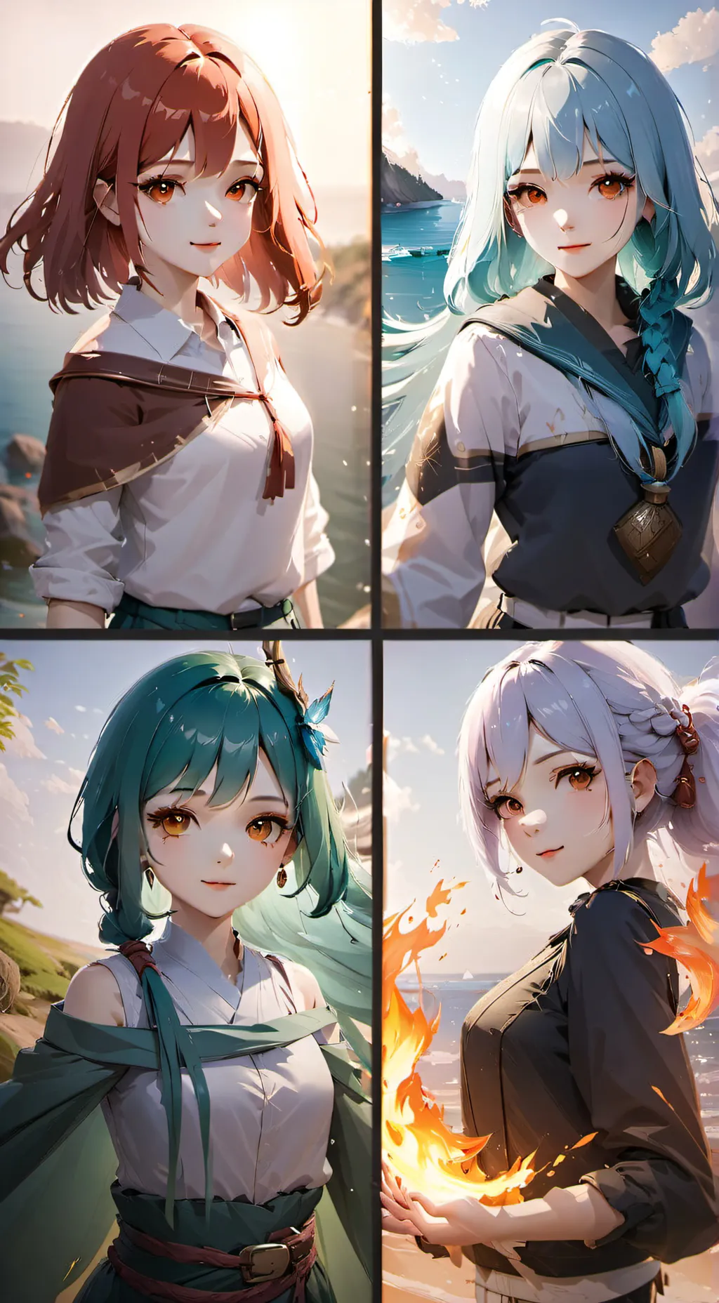 ai character: The Element Girls background