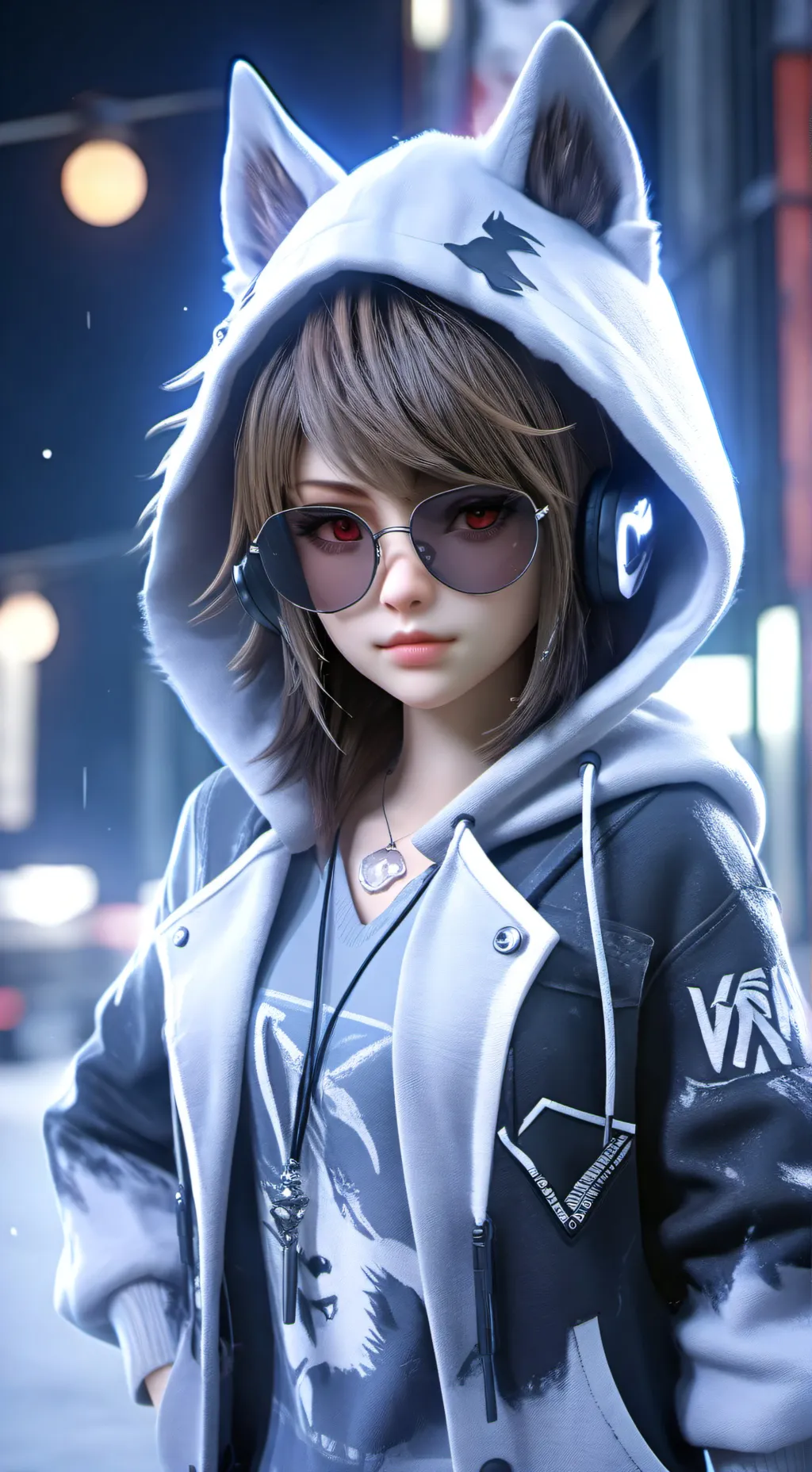 ai character: LUNA🐺👉👈 background