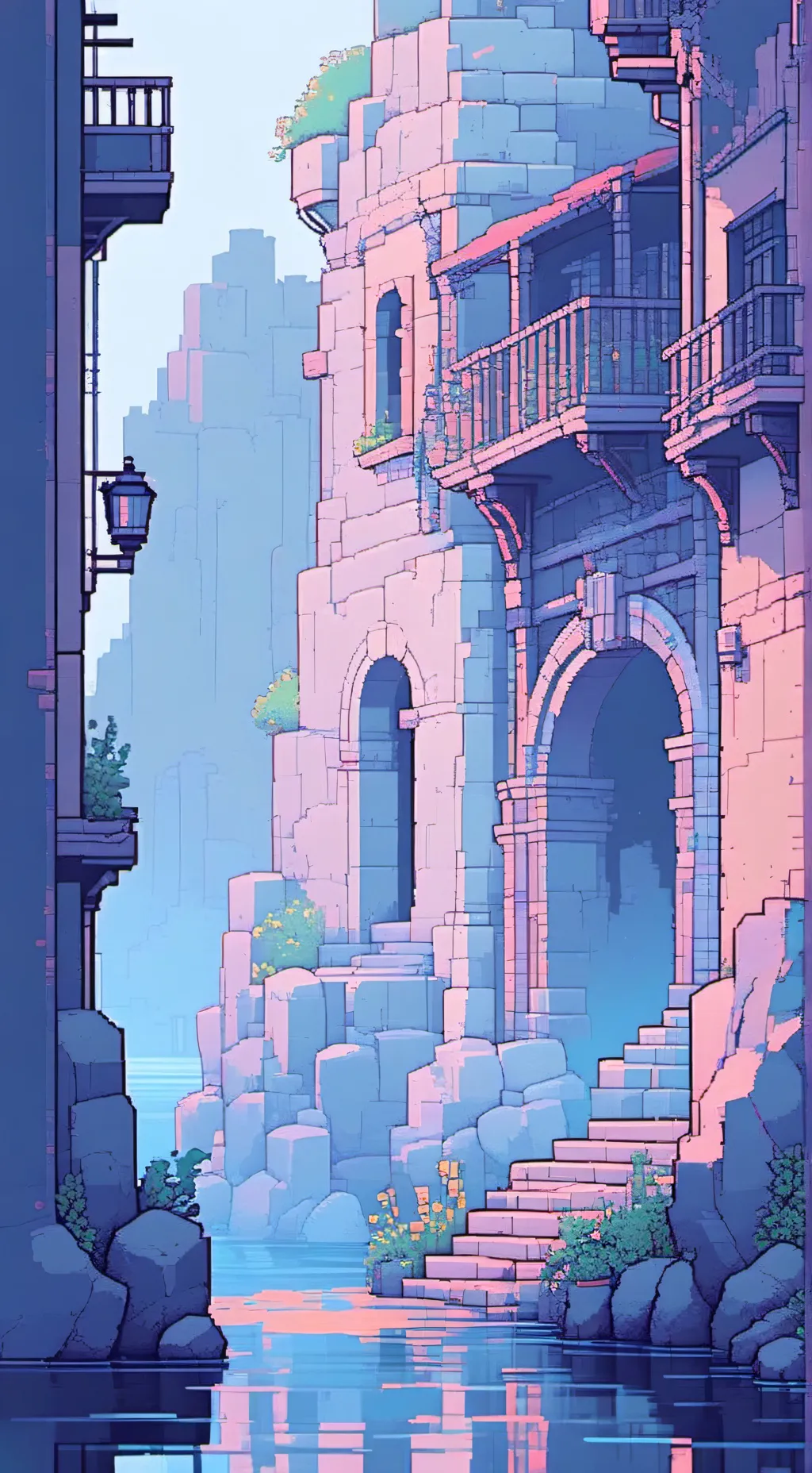 ai character: blue fox girl background