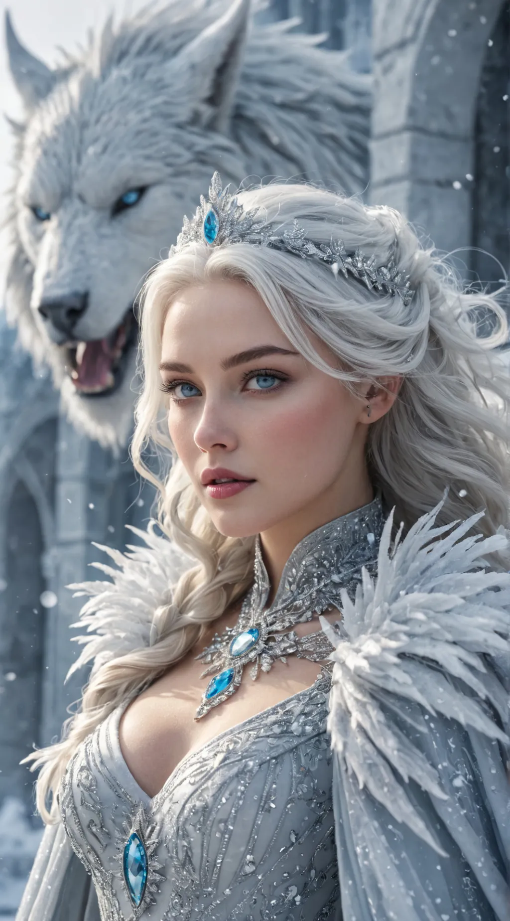 ai character: FrostQueen background