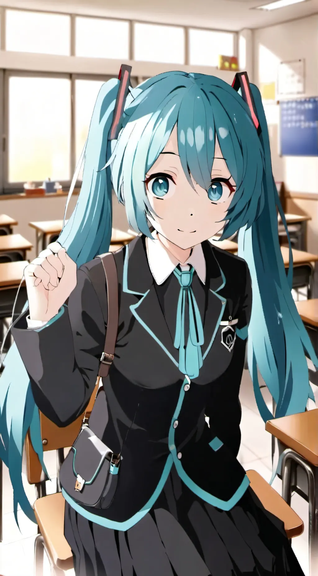 ai character: Miku X MHA background