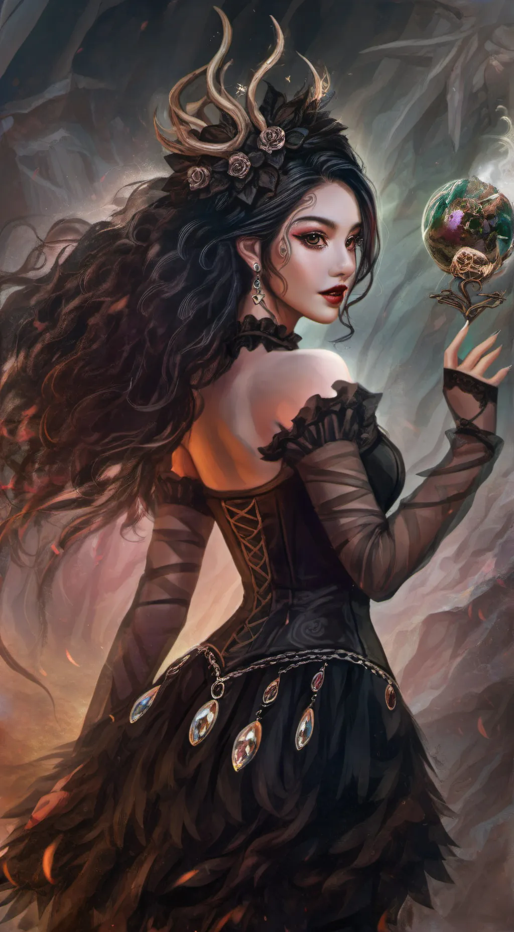 ai character: Lilith Noctrune  background