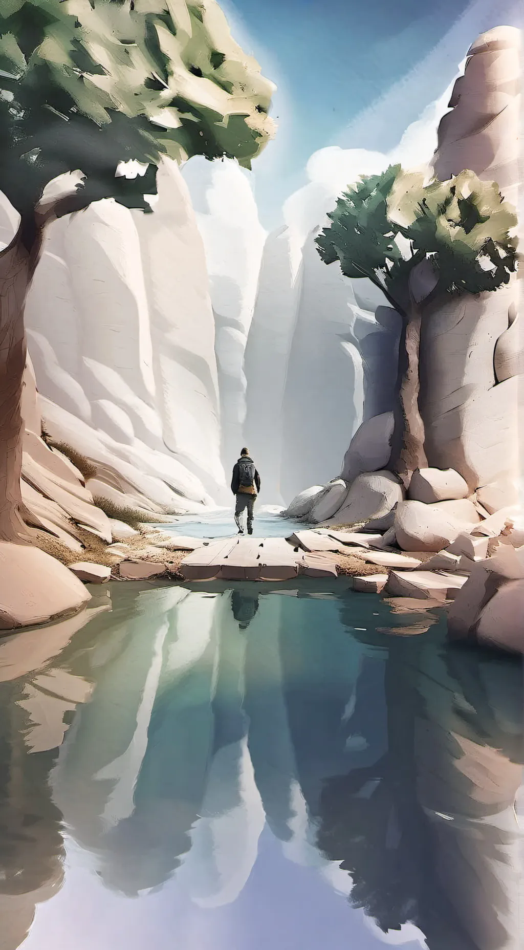 ai character: lams Zombie au background