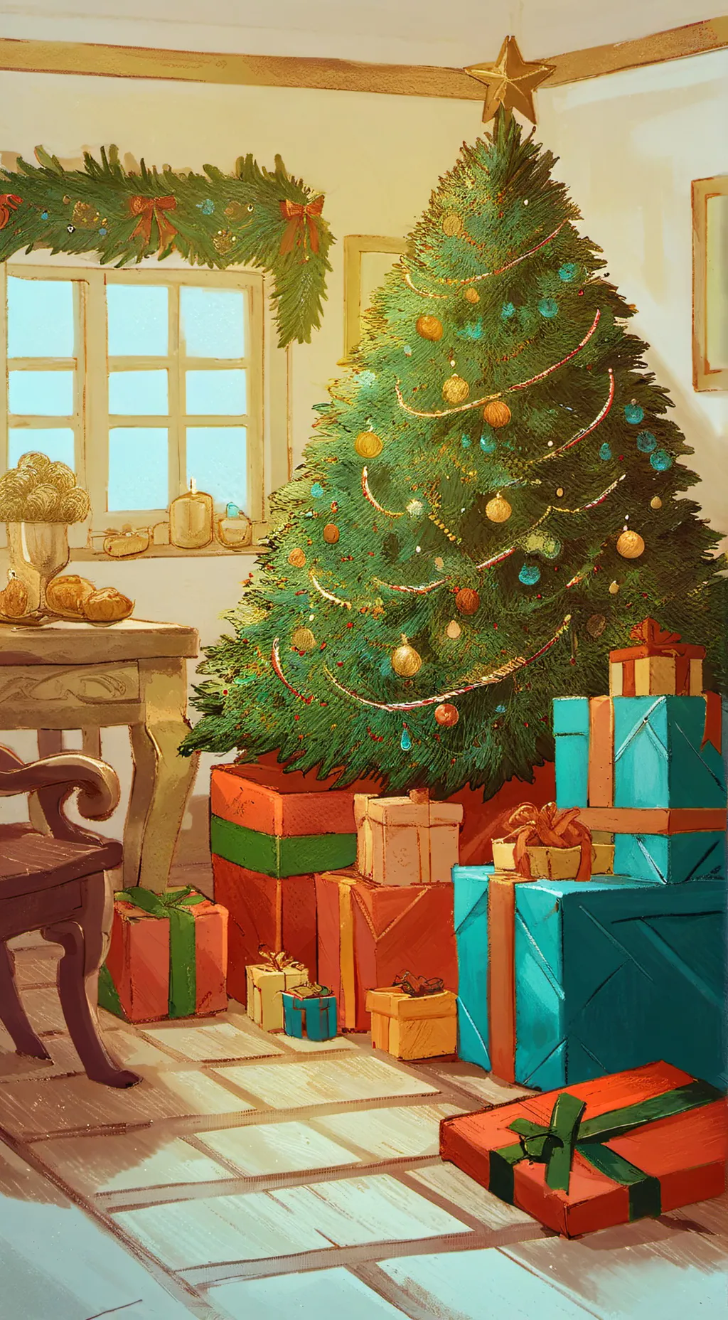 ai character: MHA Christmas background