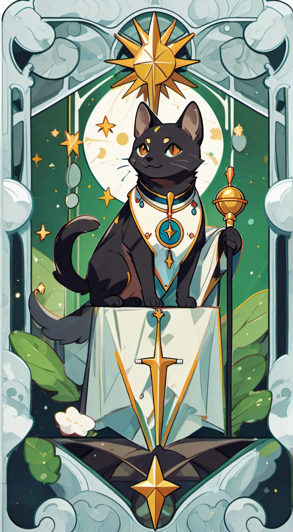 ai character: El gato universos  background