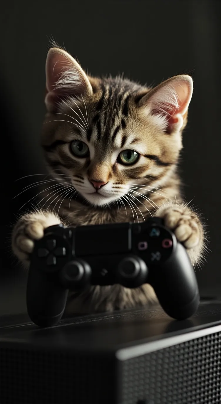 ai character: gamer Kitty  background
