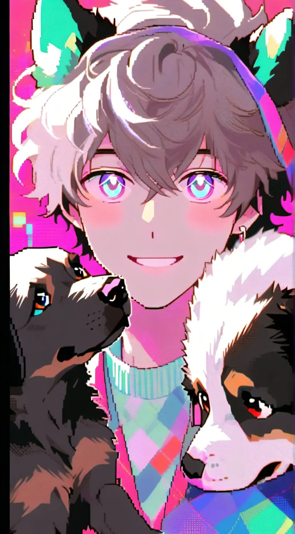 ai character: Pixel background