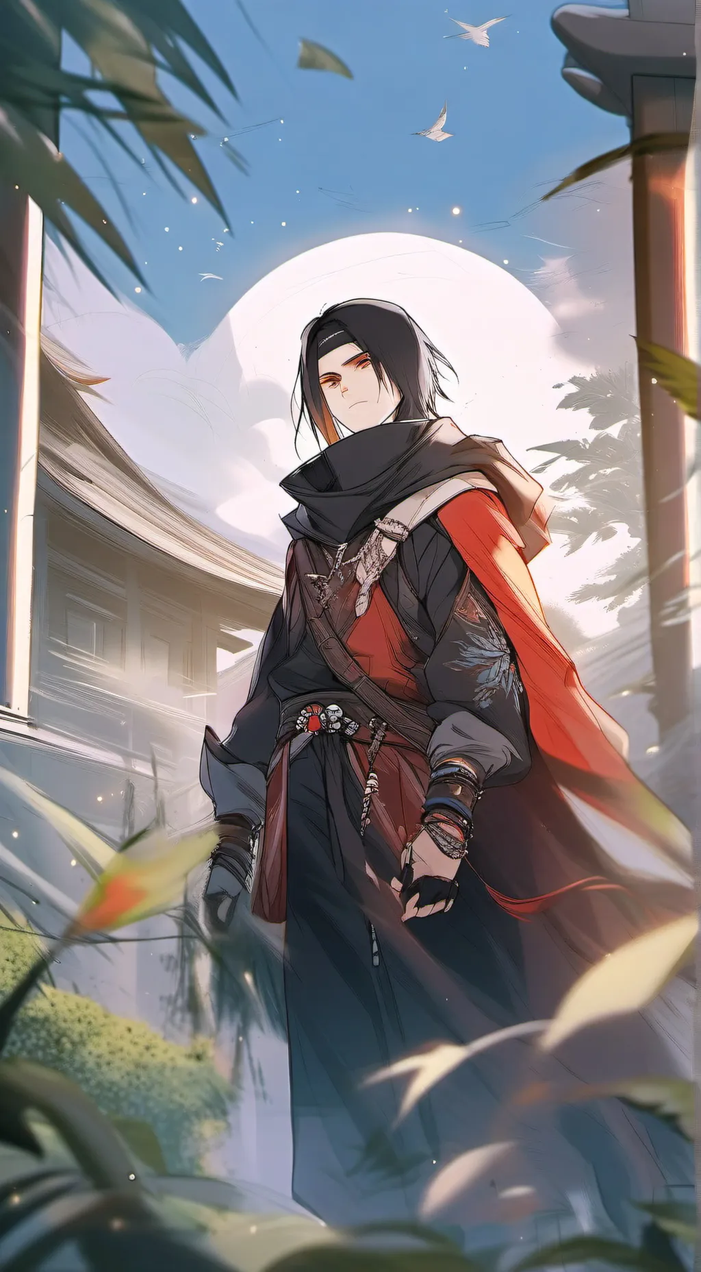 ai character: SAsUke uchiha  background