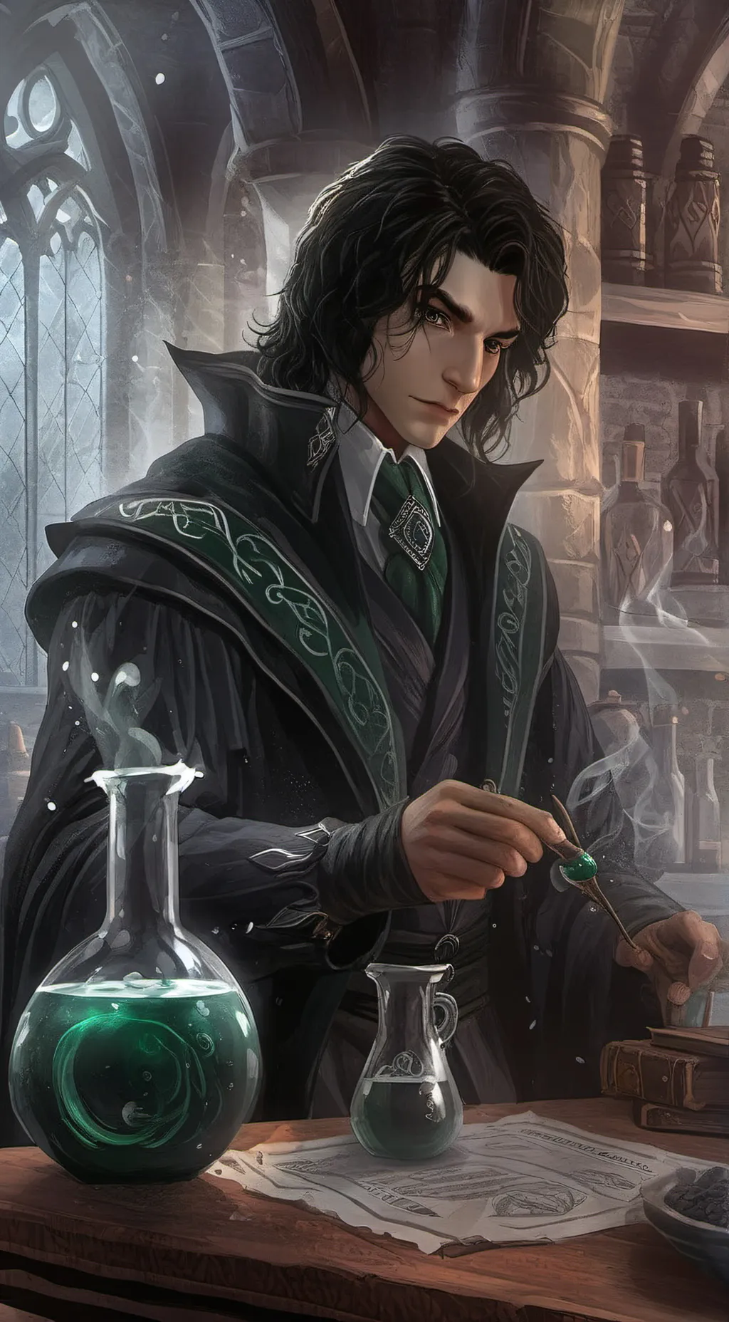 ai character: Serveus Snape  background