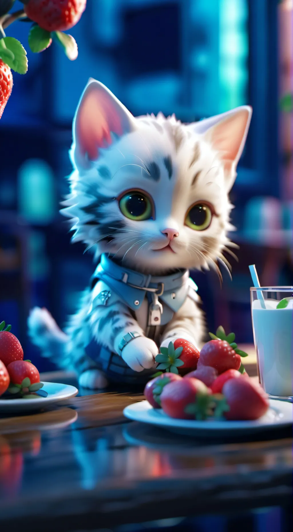 ai character: café  bust background