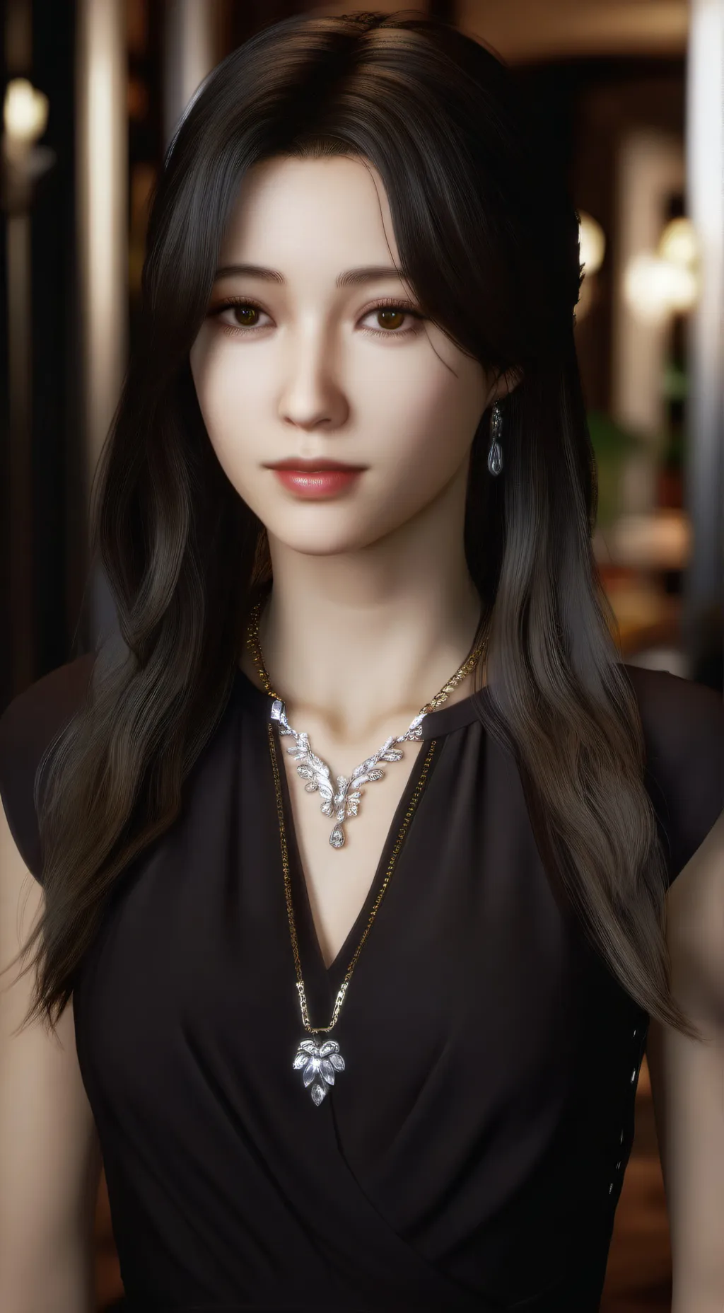 ai character: girl at club background