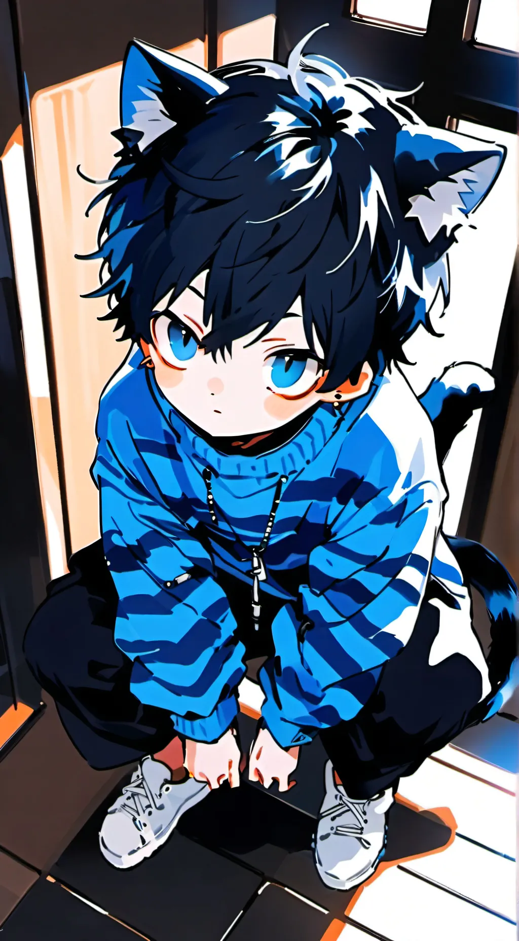 ai character: Aeriel Catboy Spir background