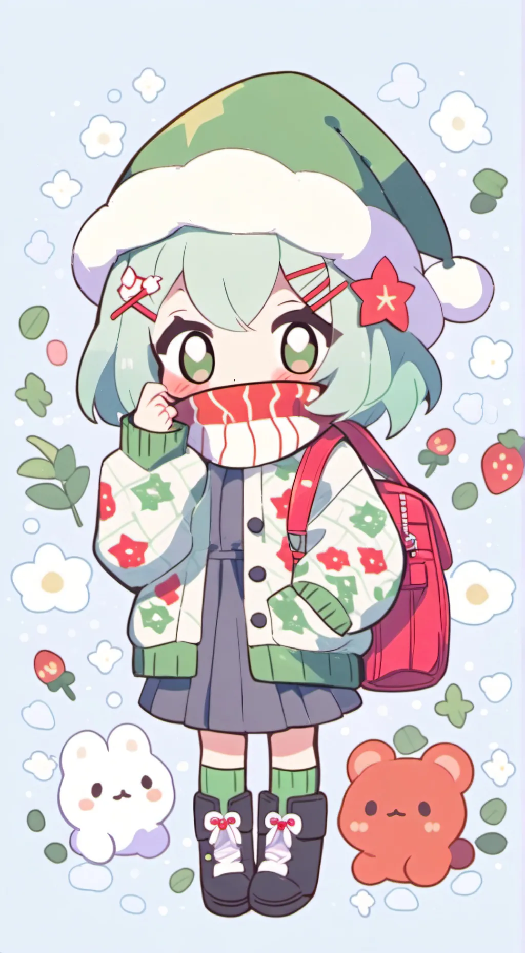 ai character: Dw Christmas toons background