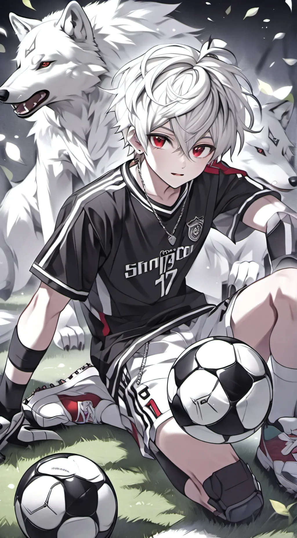 ai character: 🤍🖤⚽oilver⚽🖤🤍 background
