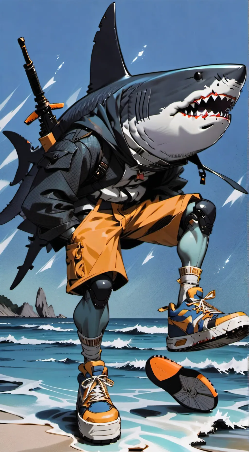 ai character: tralalero tralala background