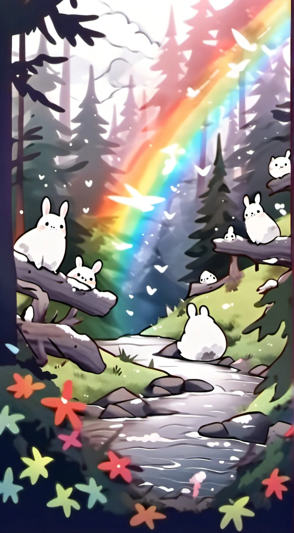 ai character: smiling critters  background