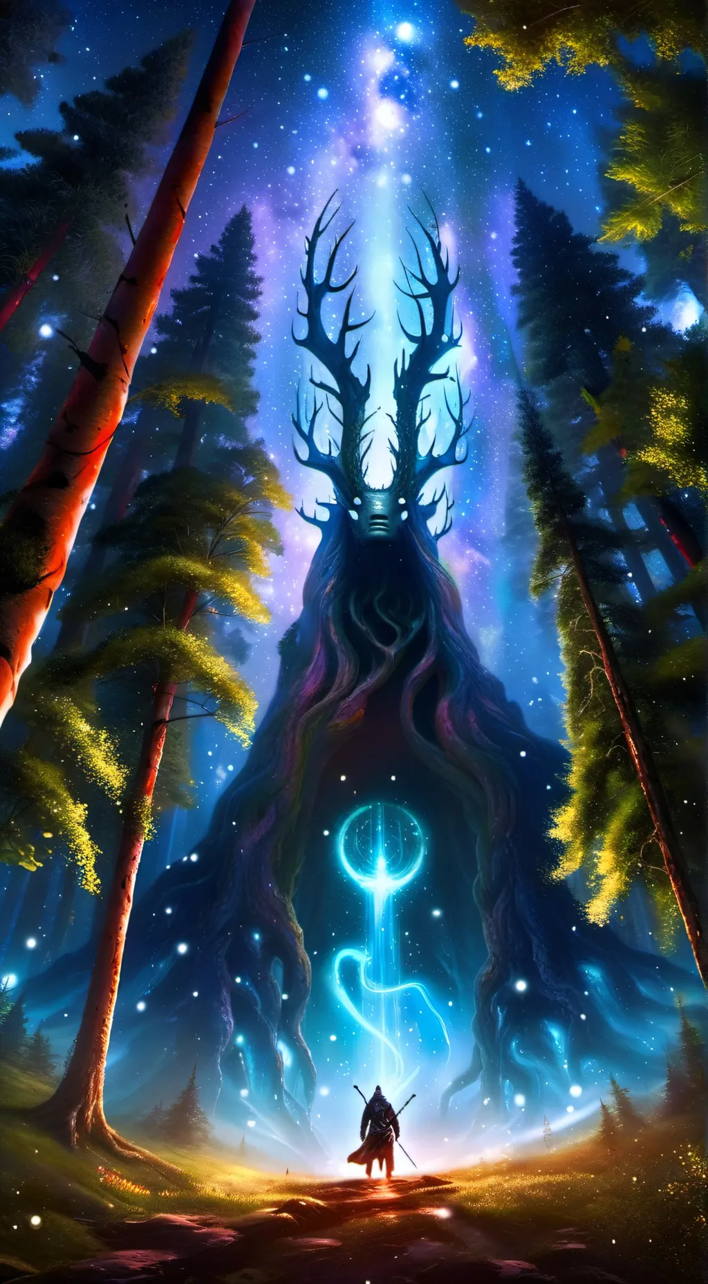 ai character: god of the forest  background