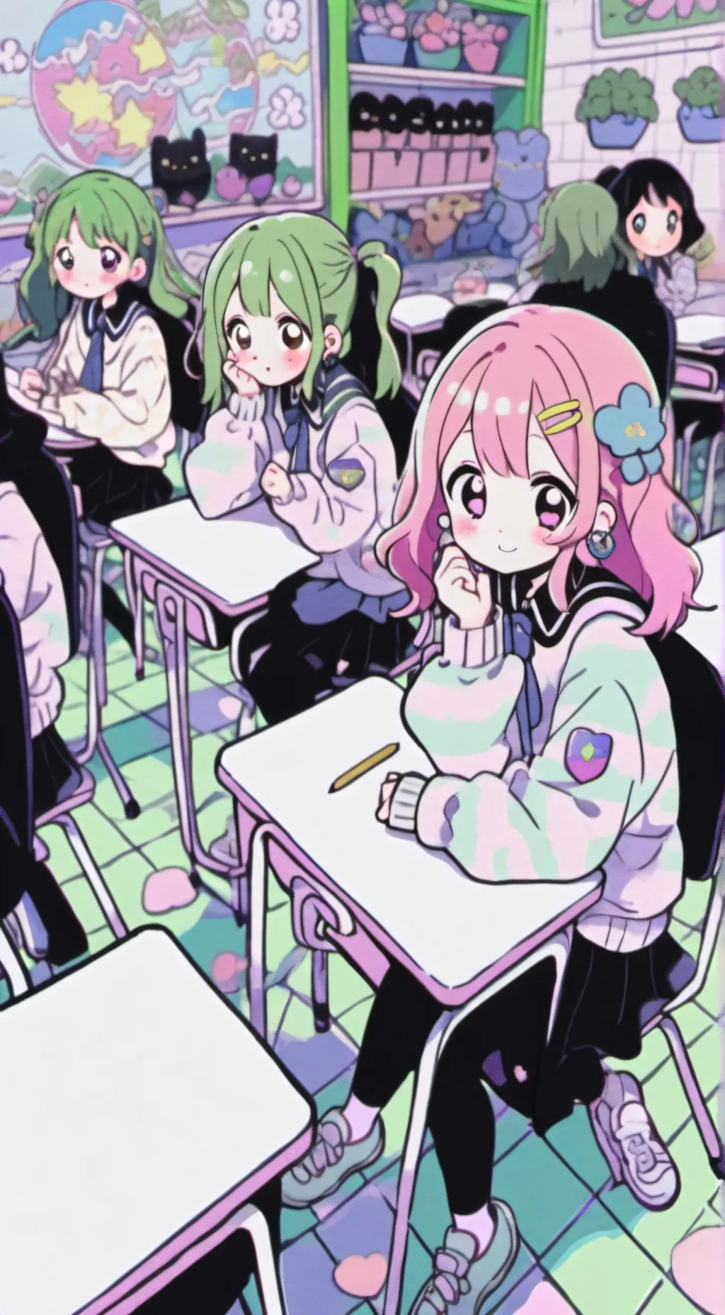 ai character: school sprunki background