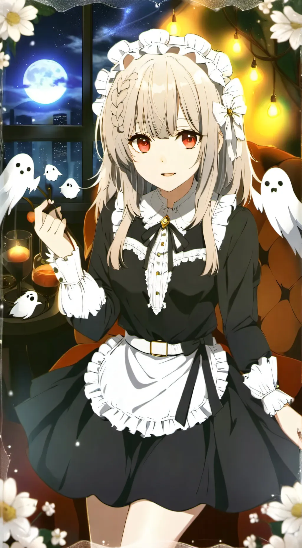 ai character: Ghost maid background