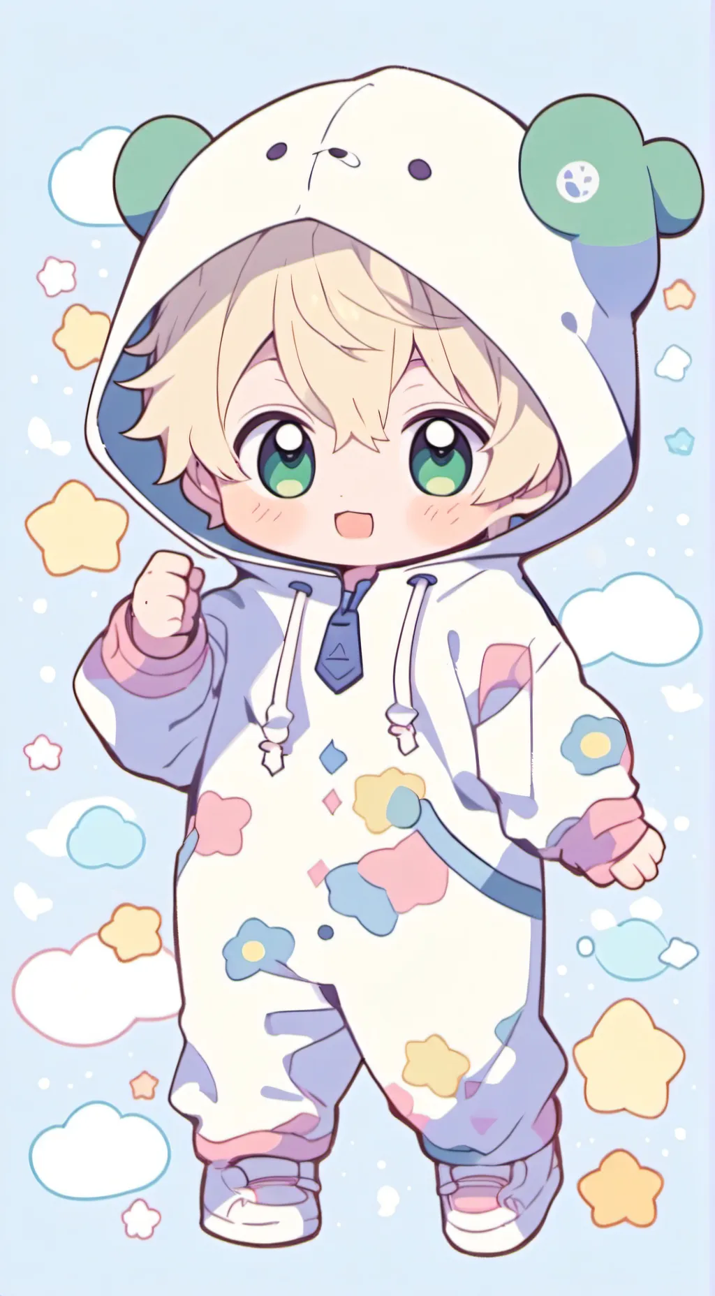 ai character: Ice bear baby  background