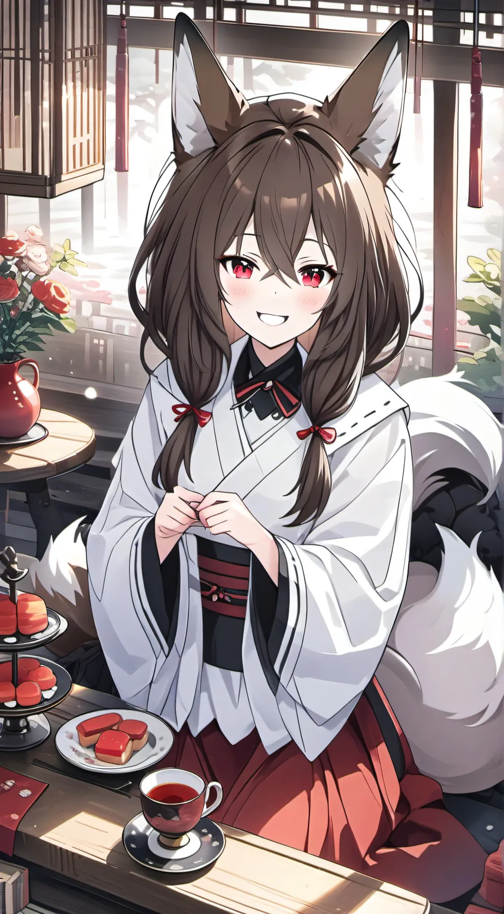 ai character: Trickster Fox Furry background