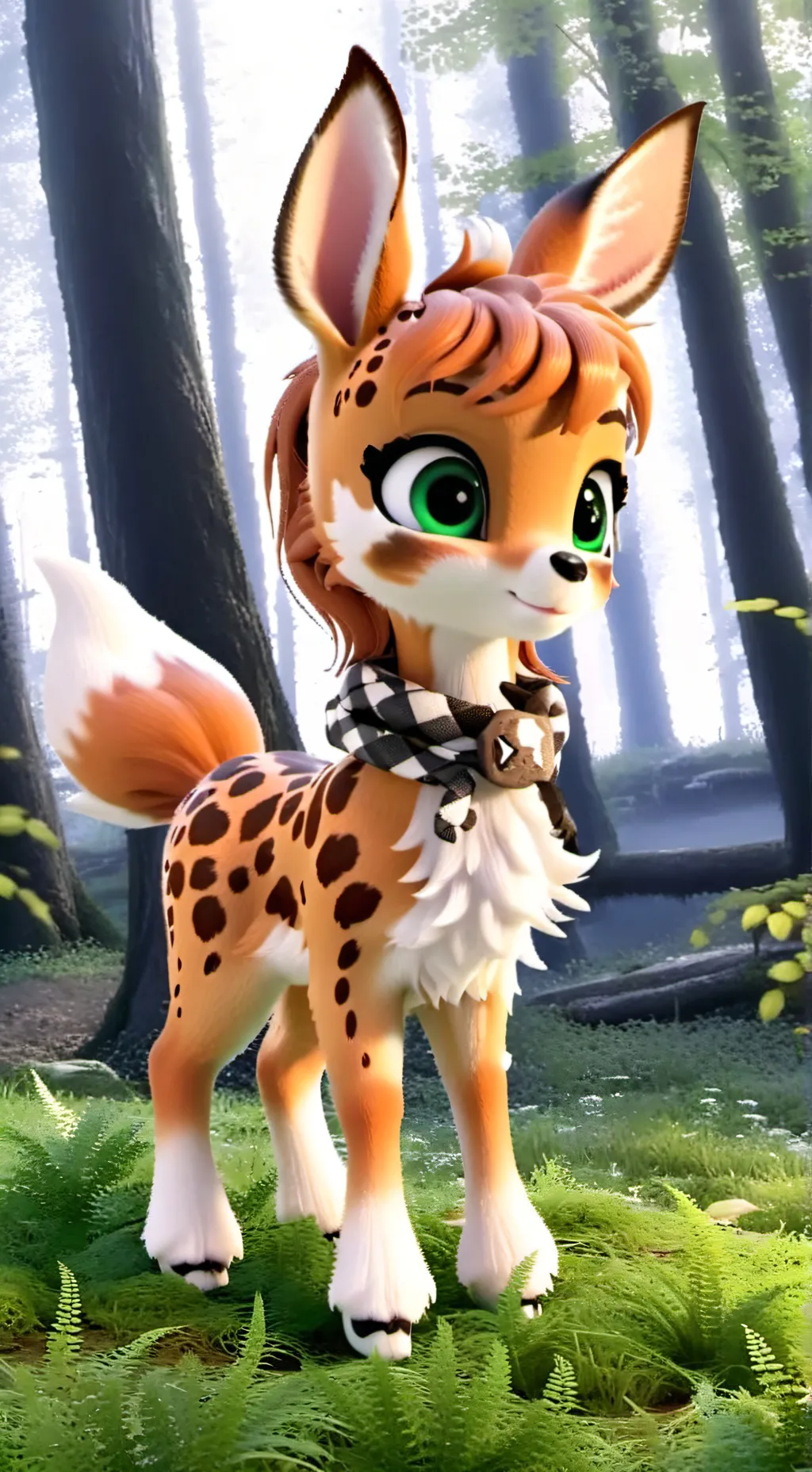 ai character: Dappled Fawn Furry background