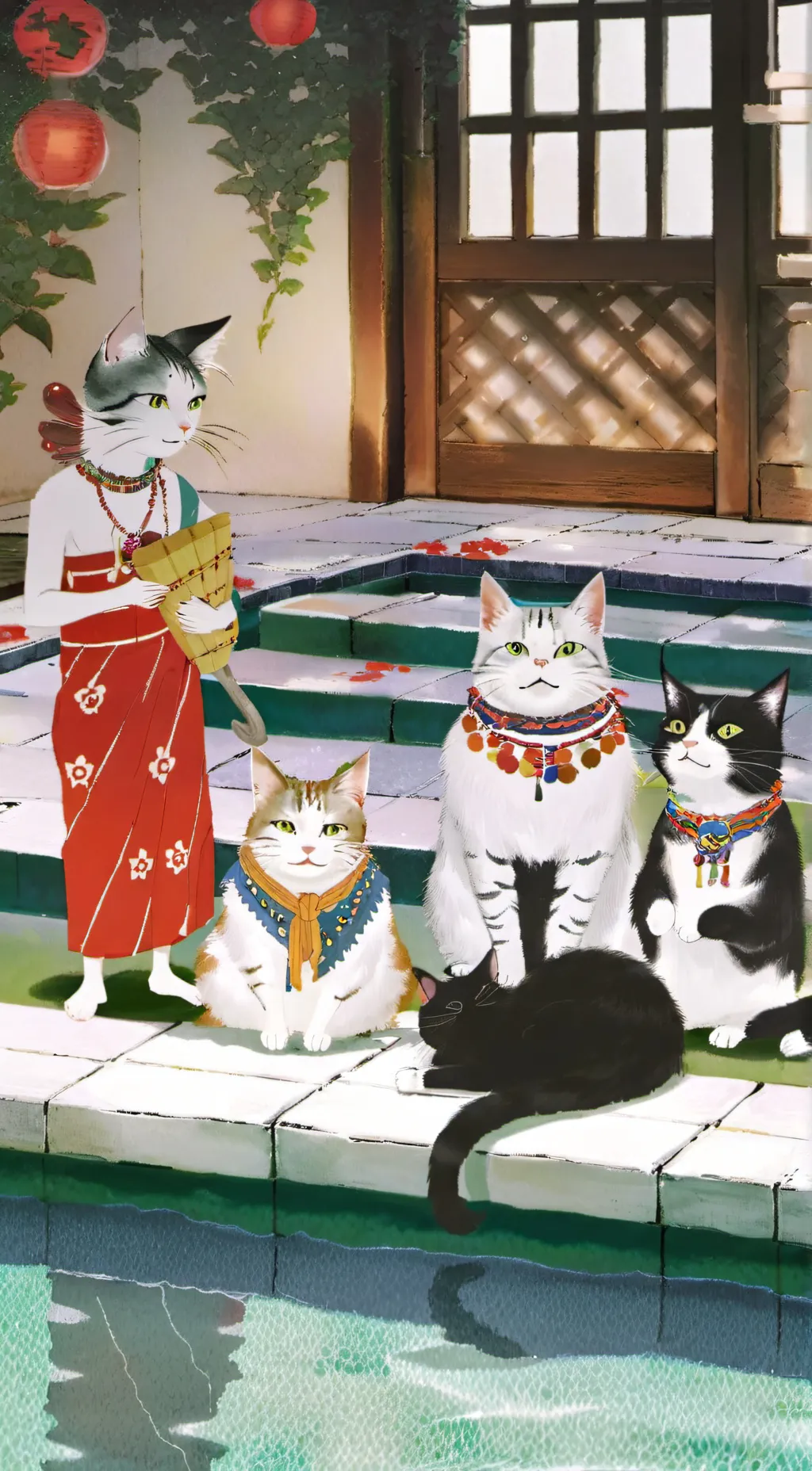 ai character: neko triplets background