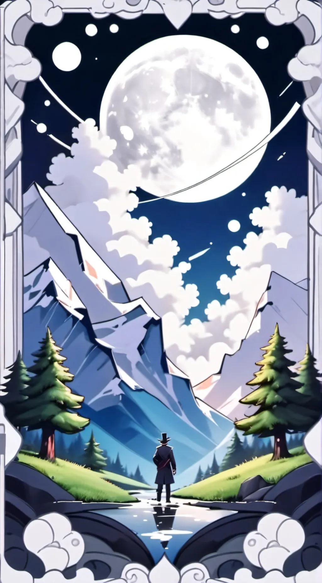 ai character: DW goes to forest  background