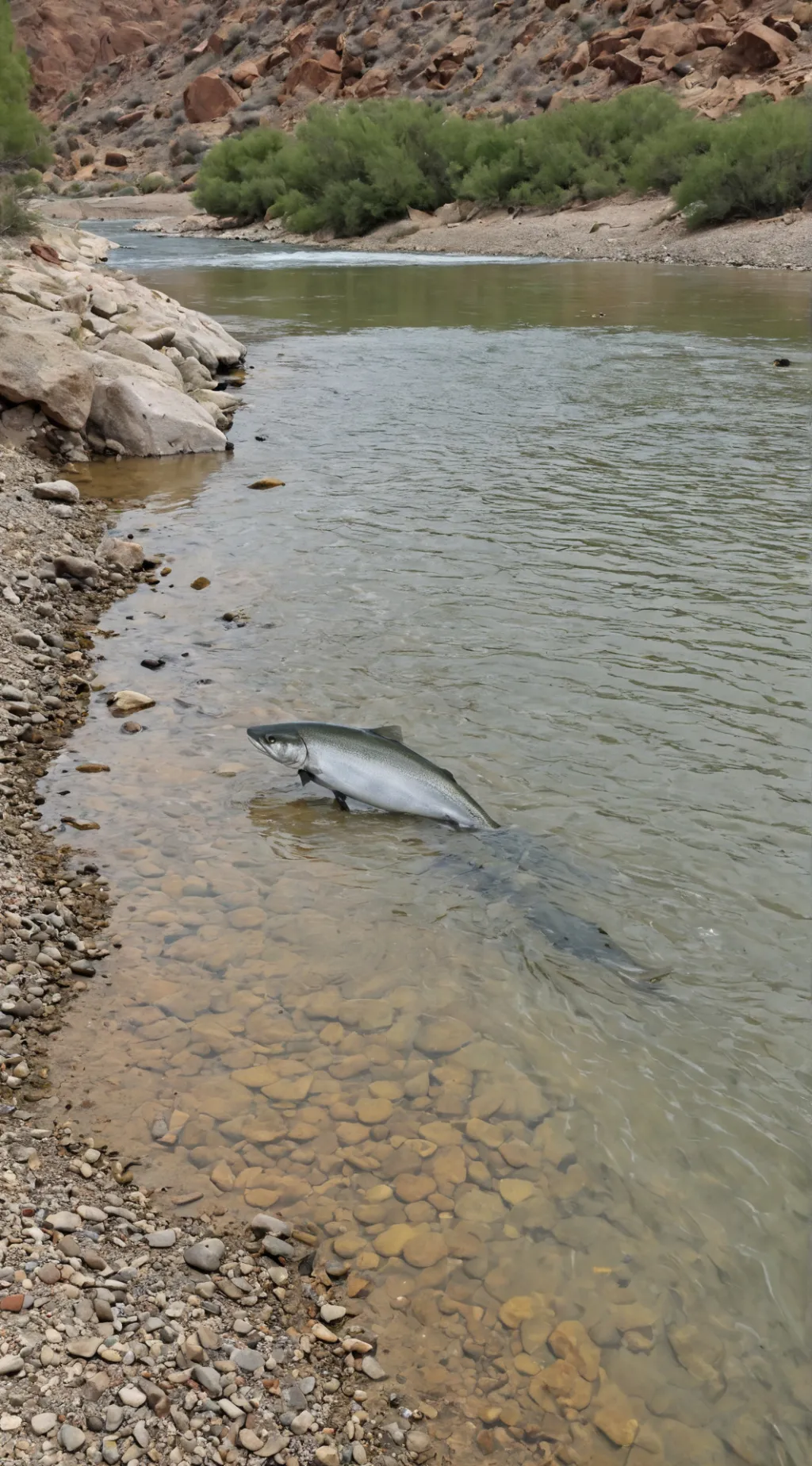 ai character: Salmon delrio nilo background