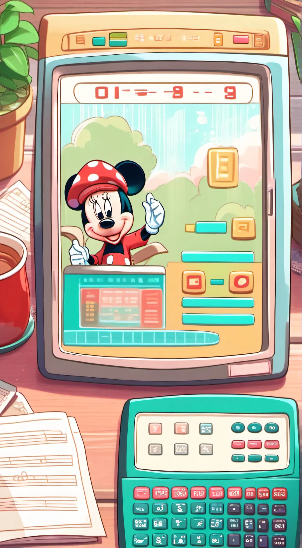 ai character: Calculator background